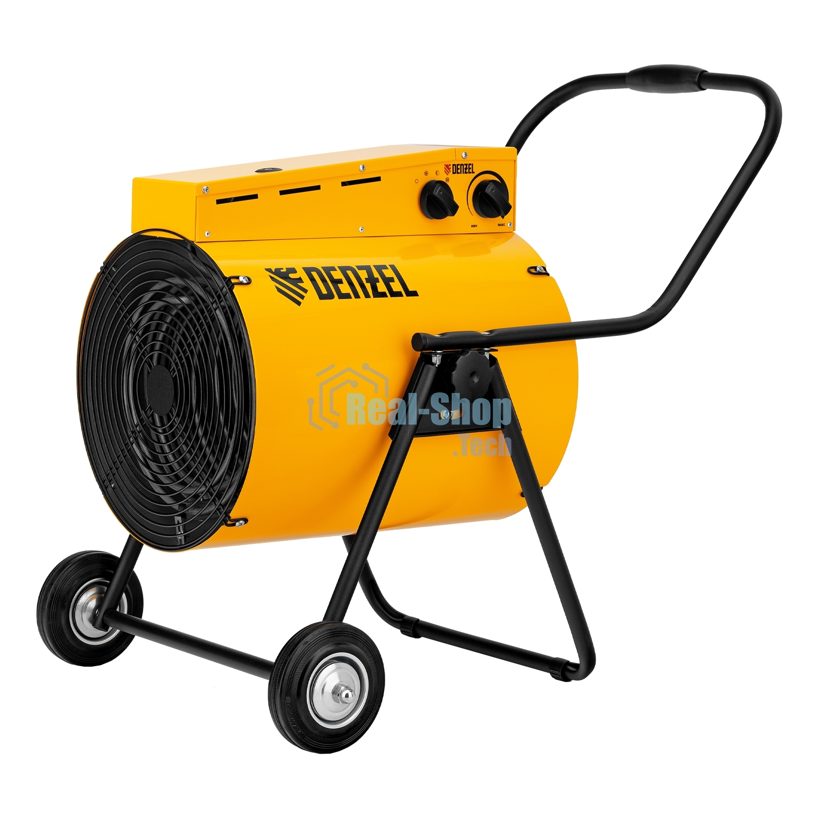 Тепловая пушка Denzel SFH-15000, 400 В, желтый, 120/9000/15000 Вт, 150 м2, термостат