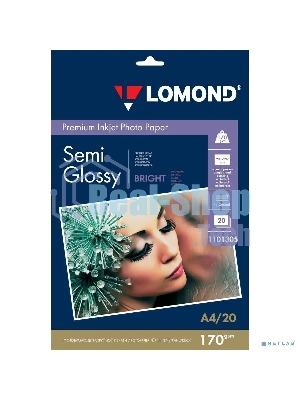 Бумага Lomond 1101305 A4/170г/м2/20л./белый полуглянцевое для струйной печати