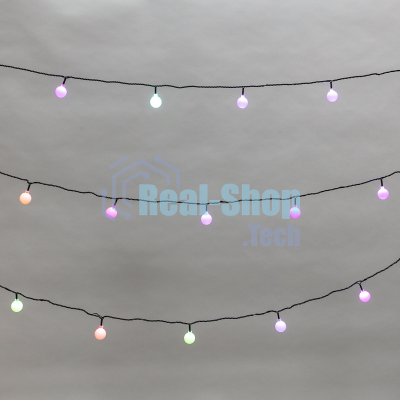 Гирлянда Neon-night Шарики Ø25 мм, 5 м, темно-зеленый ПВХ, 25 диодов, цвет RGb