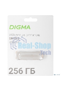 Флешка USB Digma DRIVE3 (DGFUM256A30SR), 256Gb, USB 3.0, R/W 120/50, серебристый