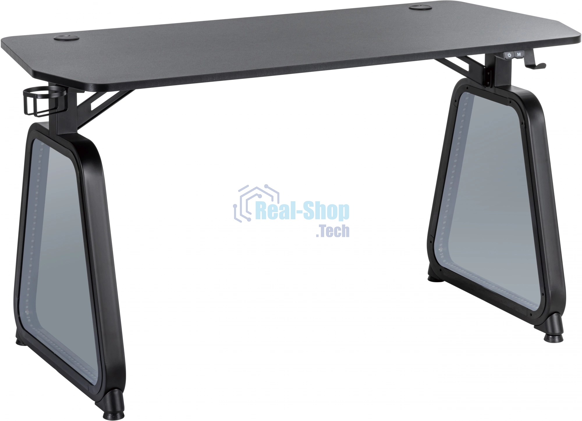 Стол игровой Cactus CS-GMD-BK-RGb столешница МДФ, черный каркас черный 136x60x75 см