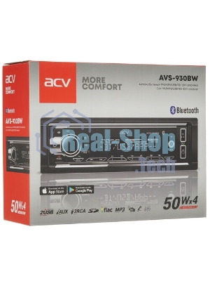 Автомагнитола ACV AVS-930BW, 1 DIN, Bluetooth, USB Type-A, AUX