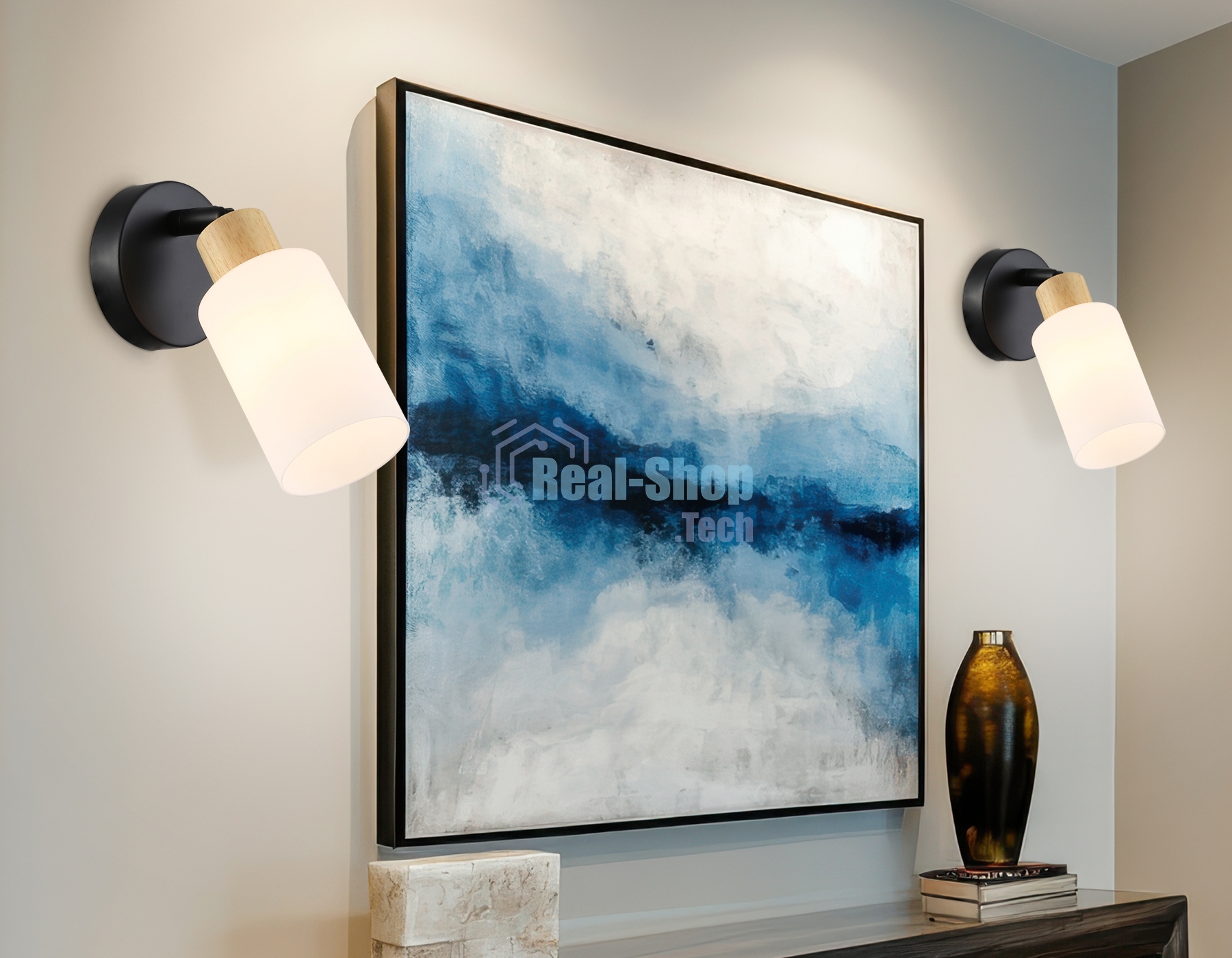 Светильник Ambrella light TR8720 BK/WD черный/дерево E14 max 60W 175*100*160