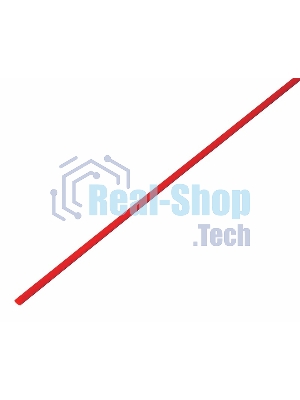 Термоусаживаемая трубка Rexant 1,0/0,5 мм, красная, упаковка 50 шт. по 1 м