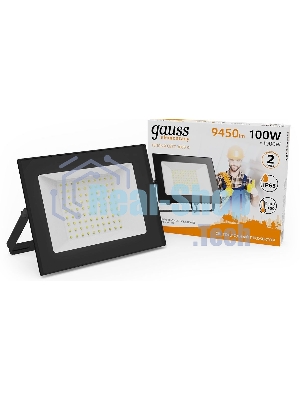 Прожектор светодиодный GAUSS 613527100 LED 100W 6700lm IP65 3000К черный 1/14