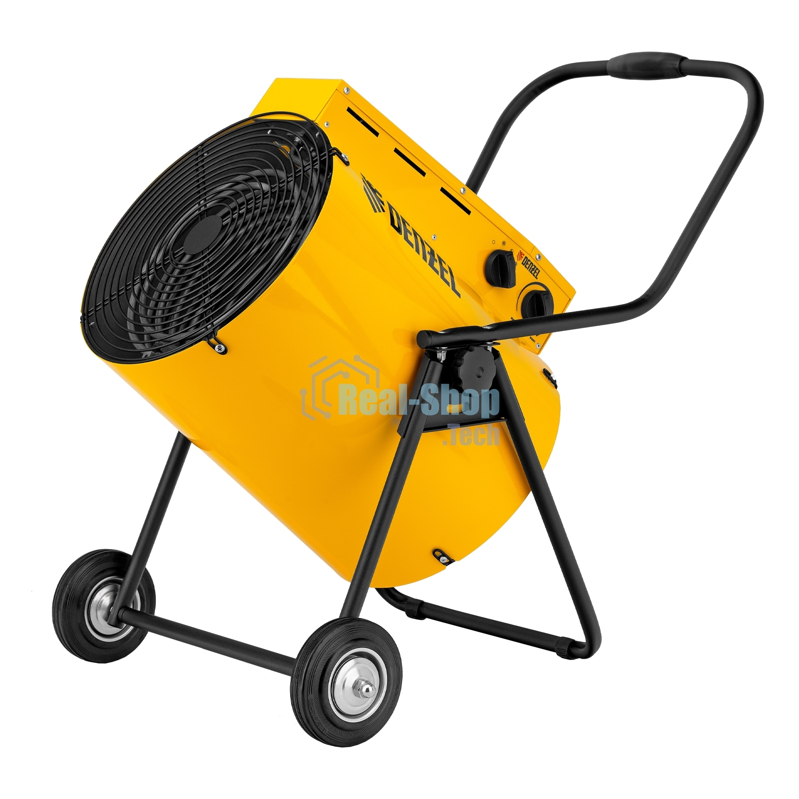 Тепловая пушка Denzel SFH-15000, 400 В, желтый, 120/9000/15000 Вт, 150 м2, термостат