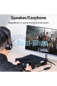 Внешняя звуковая карта Vention USB c регулятором громкости Черная