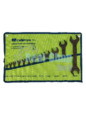 Набор ключей рожковых Сибртех, 6 - 32 мм, 12 шт., CrV, фосфатированные