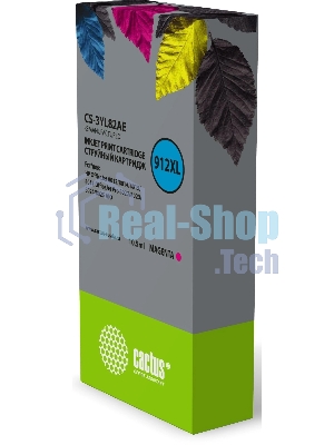 Картридж струйный Cactus 912XL CS-3YL82AE (есть ограничения по прошивке) пурпурный (10.5мл) для HP OfficeJet 8012/8014/8015/8017;OfficeJet Pro 8022/8023/8024/8025 AIO