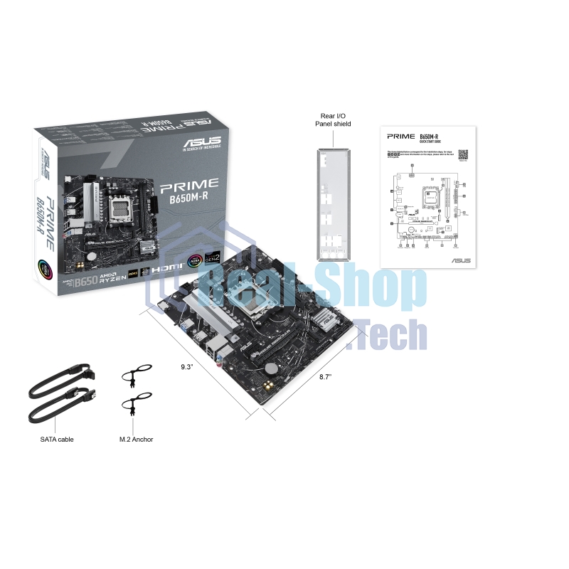 Материнская плата ASUS PRIME B650M-R, Socket AM5, AMD B650, 2xDDR5, 4xSATA, 2xM.2, 1xPCIe 4.0 x16, 1xPCIe x1, 1xHDMI, 1x 2.5Gb LAN, 2xUSB-A 3.2 Gen 1, 4xUSB-A 2.0, 3x3.5 мм, 7.1, mATX