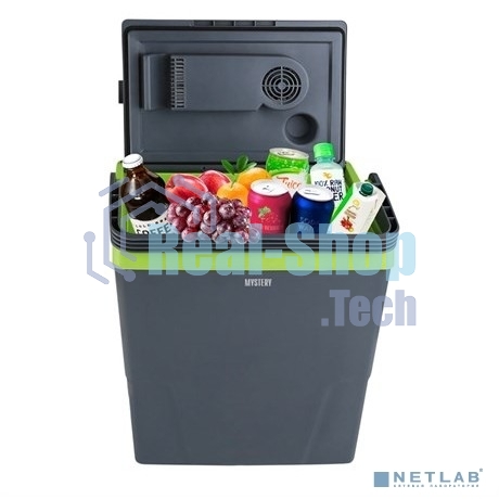 Автомобильный термоэлектрический холодильник. Объем 22 литра. Напряжение: DC 12В / AC 220-230В. Потребляемая мощность в режиме охлаждения: 45Вт. MYSTERY MTC-22