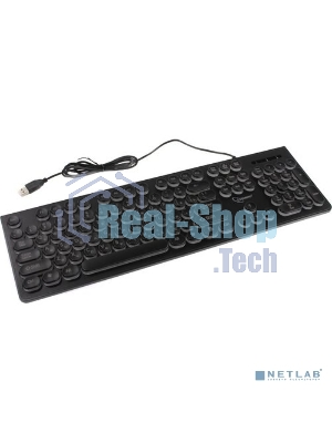 Клавиатура с подсветкой Gembird KB-240L, USB, черный, 104 клавиши, подсветка Rainbow, круглые клавиши, кабель 1.5м