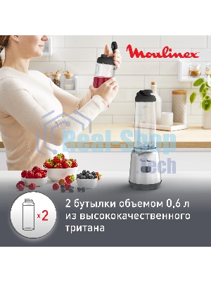 Блендер стационарный Moulinex LM15FD10 серебристый/черный, 300 Вт, 1 скорость