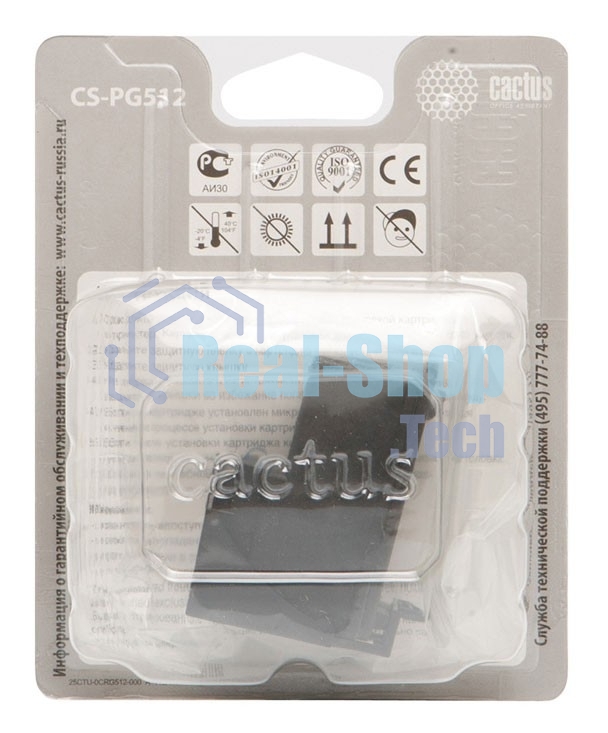 Картридж струйный Cactus CS-PG512 черный (14 мл) для Canon Pixma iP2700/MP240/MP250/MP260/MP270/MP272/MP280/MP480/MP490/MP492/MP495/MX320/MX330/MX340/MX350