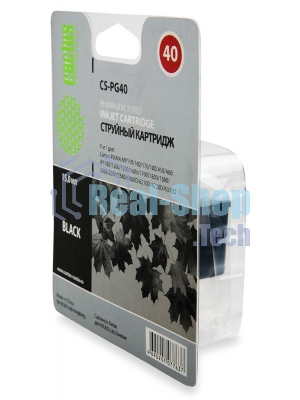 Картридж струйный Cactus CS-PG40 черный (18 мл) для Canon Pixma MP150/MP160/MP170/MP180/MP210/MP220/MP450/MP460/MP470/iP1200/iP1300/iP1600/iP1700/iP1800/iP190