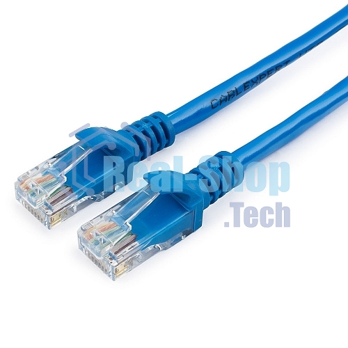 Патч-корд UTP Cablexpert cat.5e, 5м, литой, многожильный, синий