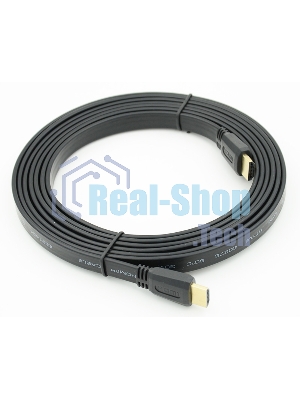 Кабель HDMI 3м SIEMAX FLAT 19M - 19M плоский, черный