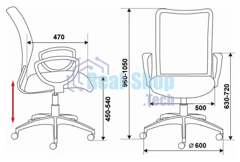 Кресло компьютерное Бюрократ Ch-599AXSN спинка сетка черный, сиденье черный TW-11