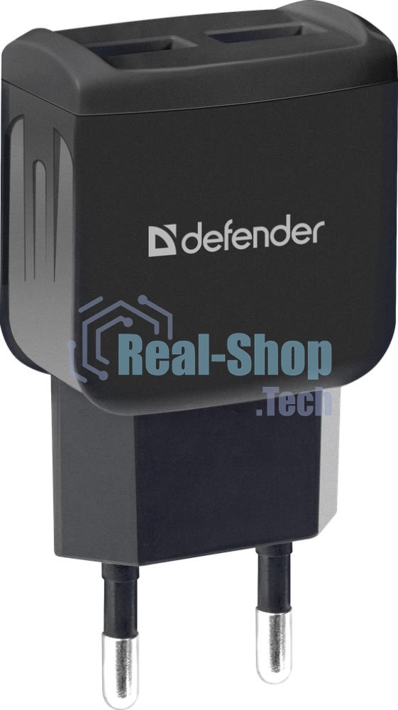 Сетевой адаптер Defender 2xUSB, 5V/2.1А, черный, пакет (EPA-13)