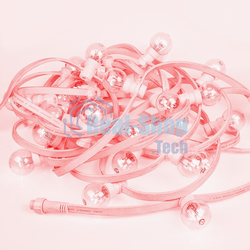 Гирлянда Neon-night LED Galaxy Bulb String 10м, белый каучук, 25 лампx6 LED красный, влагостойкая IP65