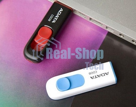 Флешка USB ADATA С008 (AC008-32G-RKD), 32Gb, USB 2.0, R/W 15/5, черный/красный