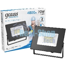Прожектор светодиодный Gauss LED 70Вт IP65 6500К черный