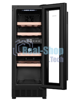 Винный шкаф Maunfeld MBWC-56D17 черный, 51 л, 2 отсека, 17 бут., класс G