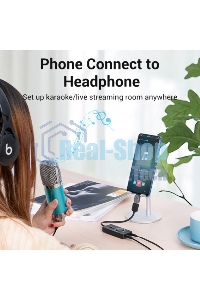 Внешняя звуковая карта Vention USB c регулятором громкости Черная