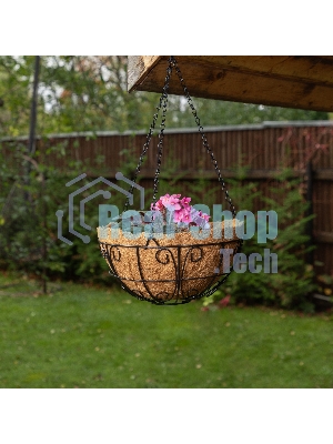 Кашпо подвесное с декором Palisad с кокосовой корзиной, диаметр, 30 см