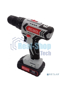 Дрель-шуруповерт аккумуляторная Ресанта ДА-18-2ЛК-У 75/14/6, Аккумуляторная, 18В, 2 АКБ, Ударная, Кейс