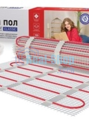 Теплый пол (нагревательный мат) Rexant Classic RNX -8,0-1200 (площадь 8,0 м2 (0,5 х 16,0 м)), 1200 Вт, двухжильный с экраном