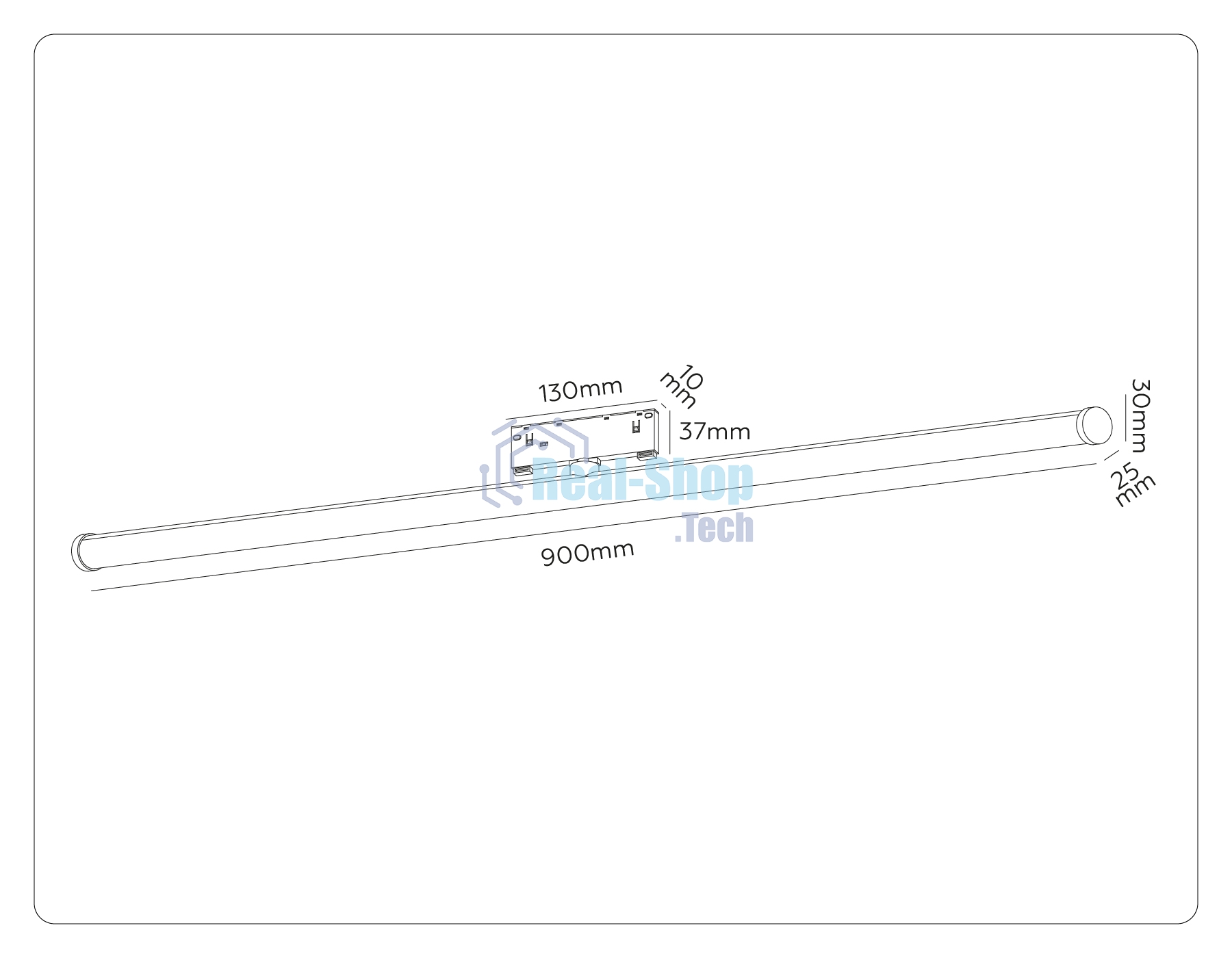 Трековый светильник GL2380 BK черный IP20 30W 3CCT 3000-6400K 48V 900*25*73