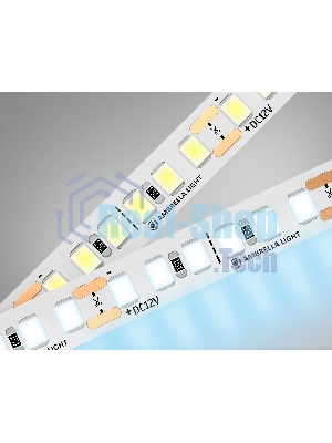 Светодиодная лента Ambrella light GS1303 2835 180Led/ 14.4W m/ 12V IP20 6500K/ 5000*8*1.2mm (2 конт.)
