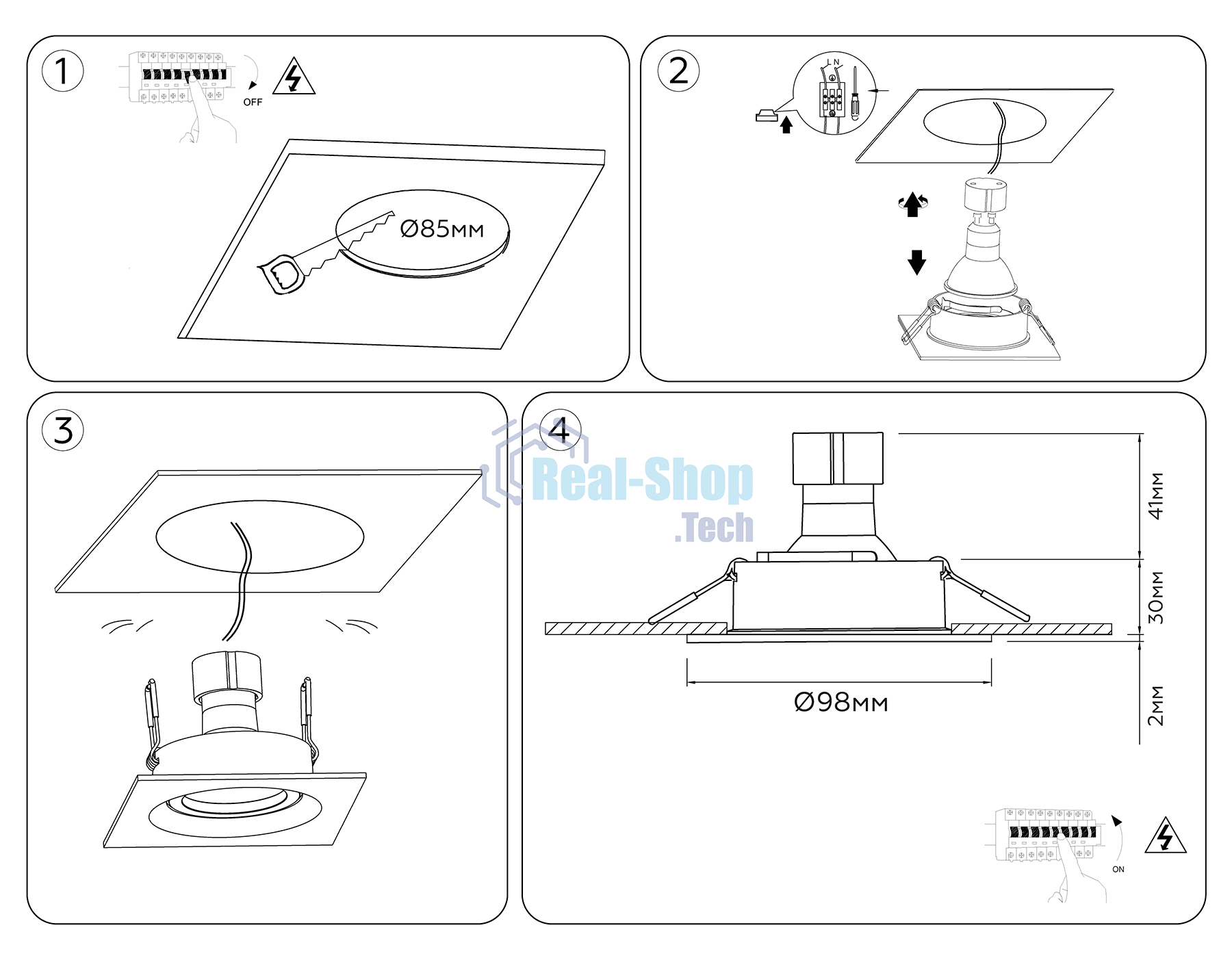 Встраиваемый поворотный точечный светильник Ambrella light TN102755 WH белый IP20 GU5.3 D98*32