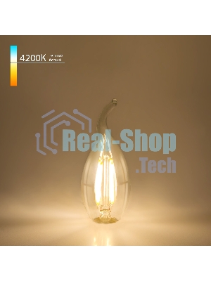 BLE1417 / Светодиодная лампа Свеча на ветру 7W 4200K E14 (CW35 прозрачный)