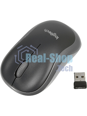Мышь беспроводная Logitech M185 серый/черный, 1000 dpi, радиоканал, USB, кнопки - 3