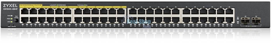 Kоммутатор Zyxel GS1900-48HPv2 Smart L2 PoE + switch, rack 19 