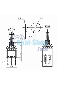 Тумблер Rexant 250V 3А (6c) ON-OFF-ON двухполюсный Micro