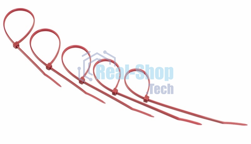 Хомут-стяжкa нeйлонoвая Rexant 200x3,6 мм, красная, упаковка 25 шт.