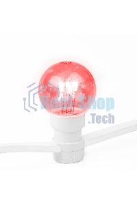 Гирлянда Neon-night LED Galaxy Bulb String 10м, белый каучук, 25 лампx6 LED красный, влагостойкая IP65