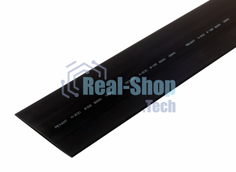 Термоусаживаемая трубка Rexant 100,0/50,0 мм, черная, упаковка 10 шт. по 1 м