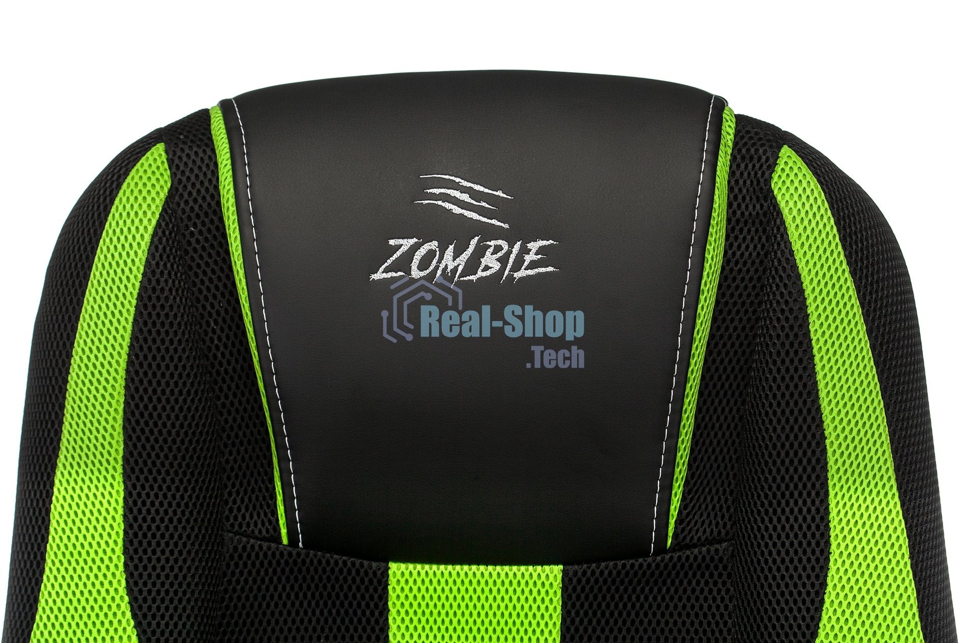 Кресло игровое Бюрократ Zombie 9 черный/салатовый, искусст.кожа/ткань, крестовина пластик