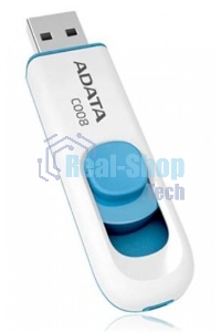 Флешка USB ADATA С008 (AC008-64G-RWE), 64Gb, USB 2.0, R/W 15/5, белый/синий