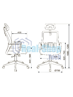 Кресло Бюрократ MC-201-H черный, сетка