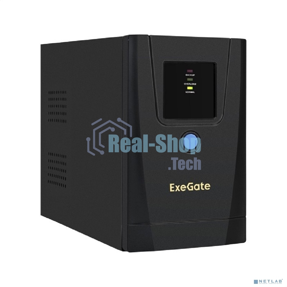 Источник бесперебойного питания ExeGate SpecialPro UNB-1000.LED.AVR.1SH.2C13.RJ.USB 1000VA/550W, LED, AVR,1*Schuko+2*C13, RJ45/11,USB, металлический корпус, черный