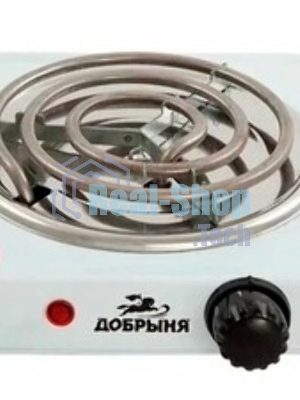 Плитка эл.(1 конф) Добрыня DO-2205W бел.(1000Вт) спираль x12, 1000 ВтНапряжение 220 В, 50 Гц5 режимов нагреваДиаметр конфорки: 15 смЗащита от перегреваСветовой индикатор работыРезиновые ножки