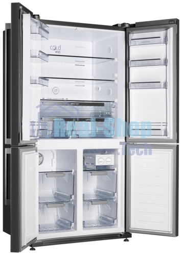 Холодильник Kuppersberg NMFV 18591 DX темный металл трехкамерный 390/170л морозилка снизу, No Frost, Side by Side