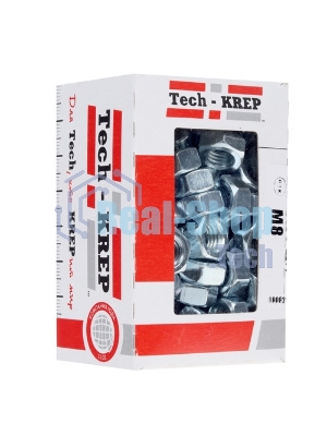 Гайка шестигранная М8 цинк. DIN 934 (уп.35шт) пакет Tech-Krep 103026
