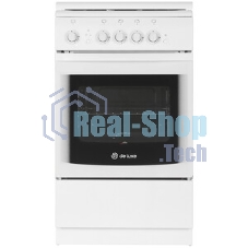 Плита газовая De Luxe 506040.04Г (КР) ЧР белый, конфорок 4 газовых, духовка 60 л, 50 см x 85 см x 60 см