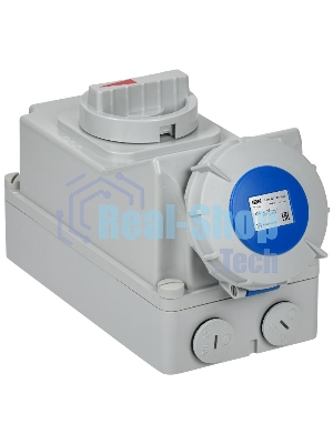 Розетка с механической блокировкой ССИ-823 32А-6ч 220В 2P+PE IP67 | PSR11-032-3-5-67 | IEK